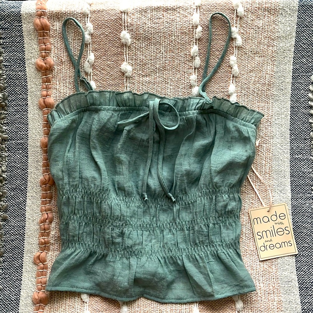 NWT Ruched Waist Cropped Tank Top
